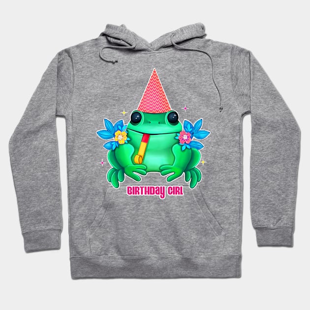 Birthday girl cute frog Hoodie by Meakm